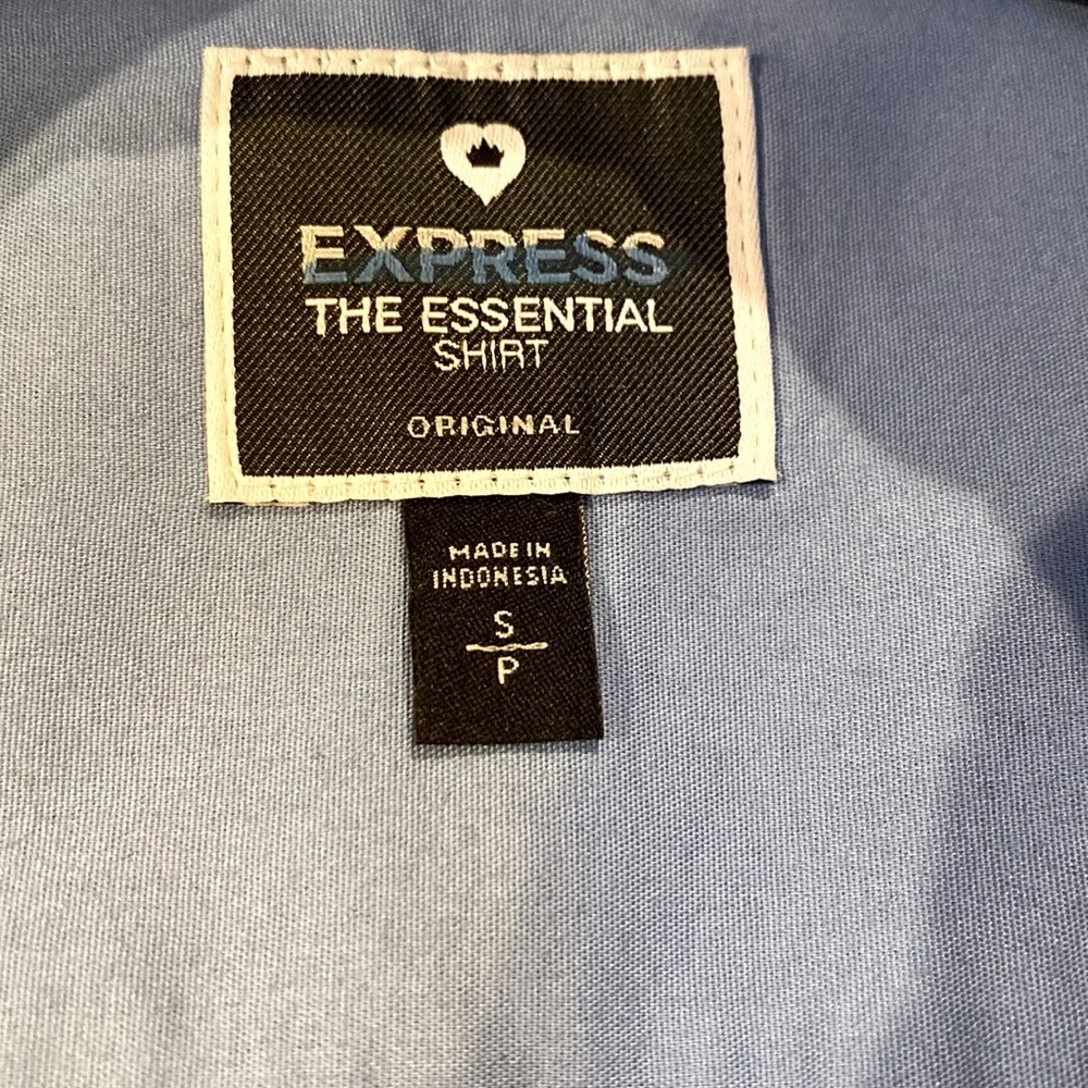 Express Sky Blue Essential Fitted Dress Shirt Size S - Picture 4 of 6